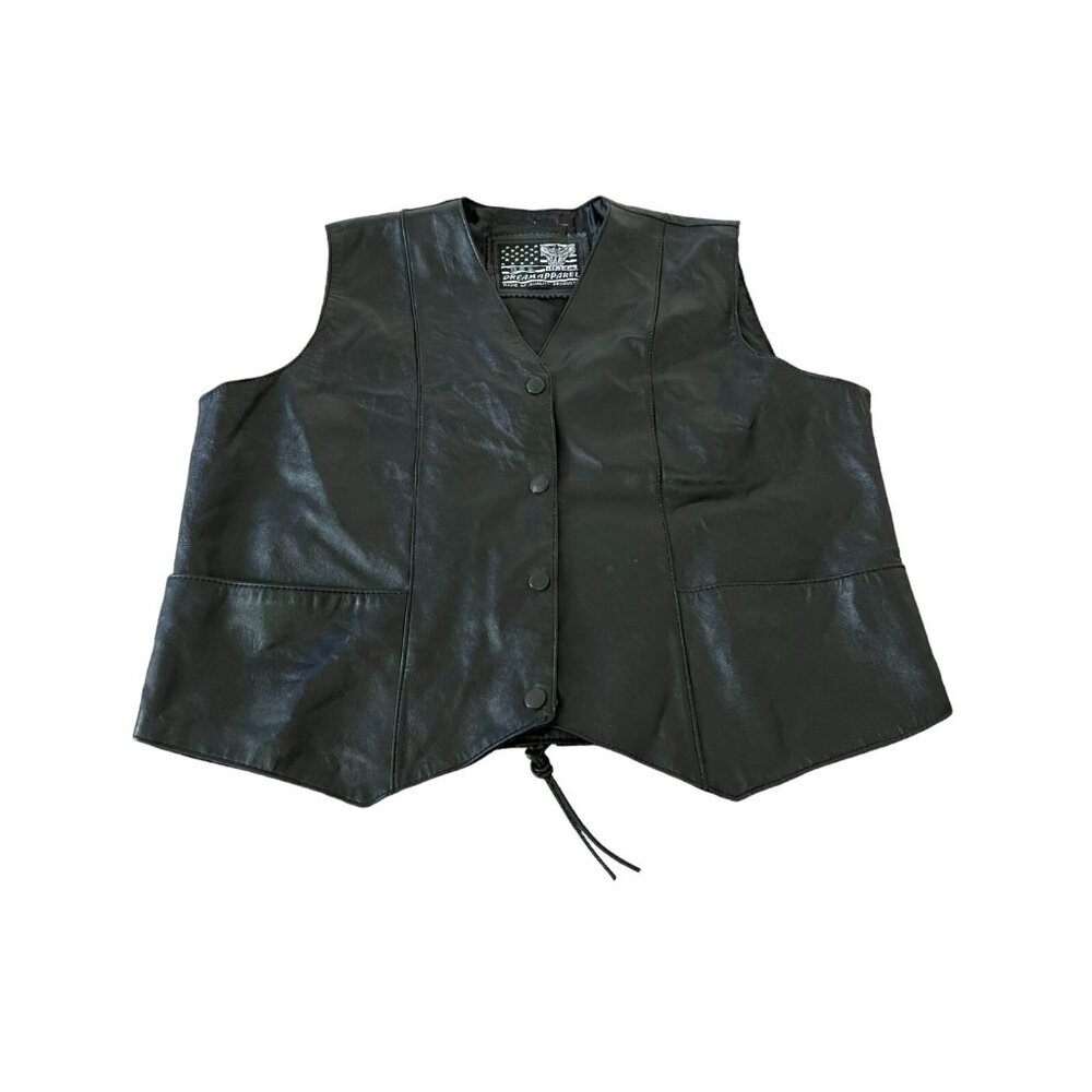 Dream Apparel Men's Vest Leather Black Jesus Forever Print NO SIZE TAGS SEE PICS